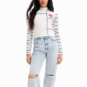 Desigual artsy ribbed long sleeve top